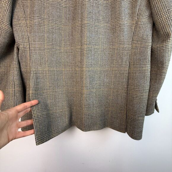 Lauren Ralph Lauren Oversized Boyfriend Wool Blazer | Glen Plaid 100% Lambswool - Picture 8 of 14